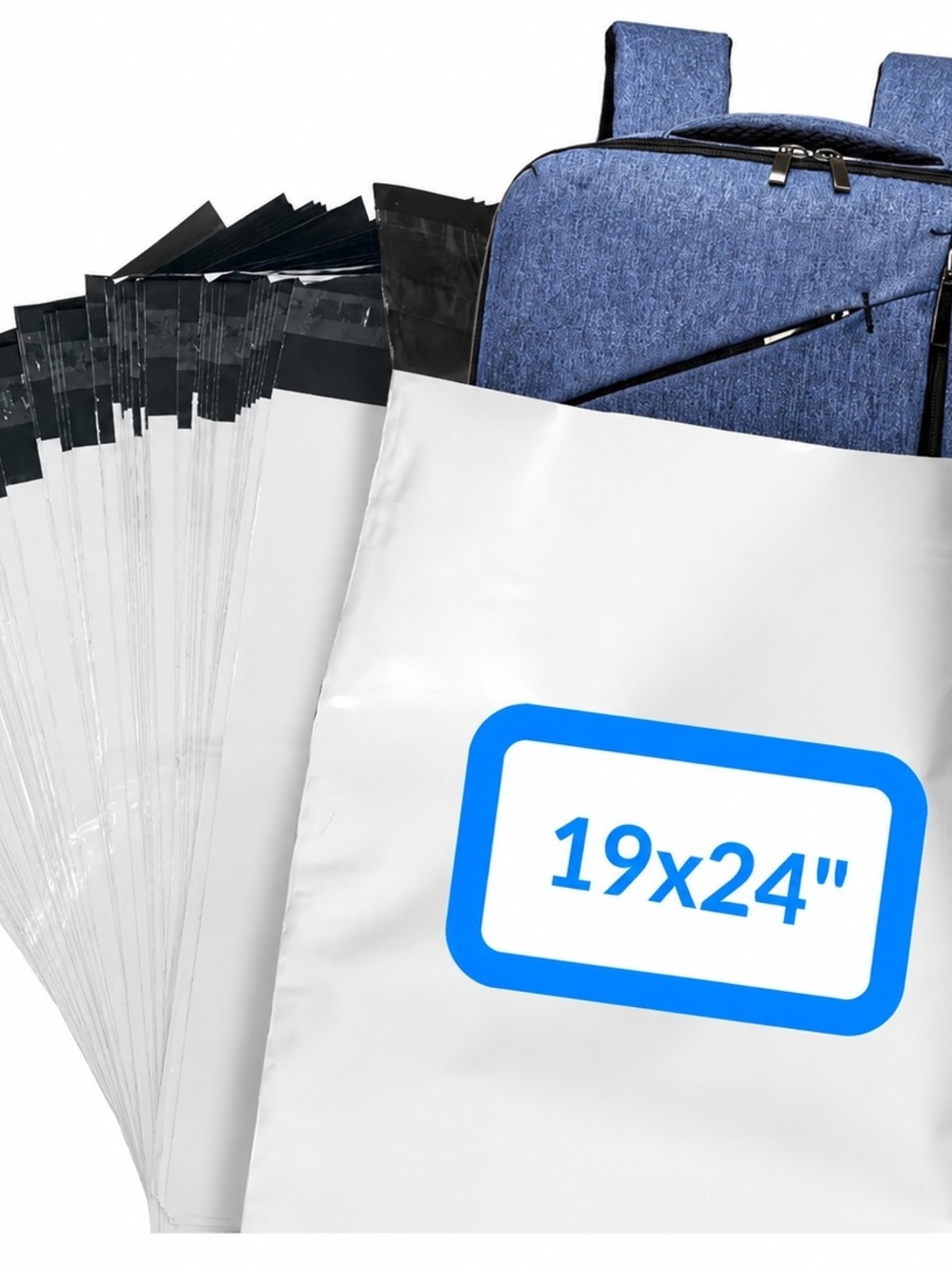 (10)Durable White 19x24" Poly Mailers